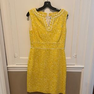 Tahari 50s inspired yellow dress